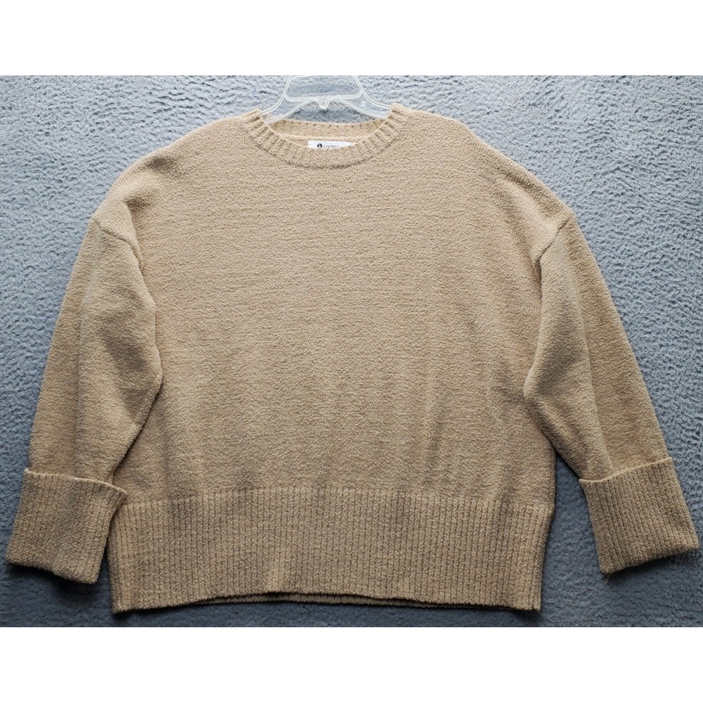 Logene Oversized‎ Sweater Womens XL Brown Cuffed Long Sleeve Crew Neck Pullover